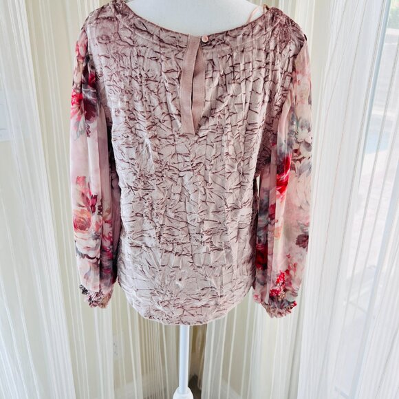 Anthropologie Velvet & Silky Puff Sleeve Blouse by Meadow Rue - Picture 3 of 9